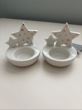 ⭐️ST NICHOLAS SQUARE TEA LIGHT CANDLE HOLDER SET